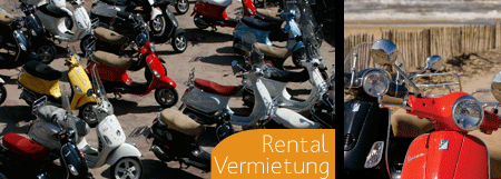 Scooters huren voor een heerlijk dagje uit. Op de Vespa scooter heerlijk toeren door de Bollenstreek
